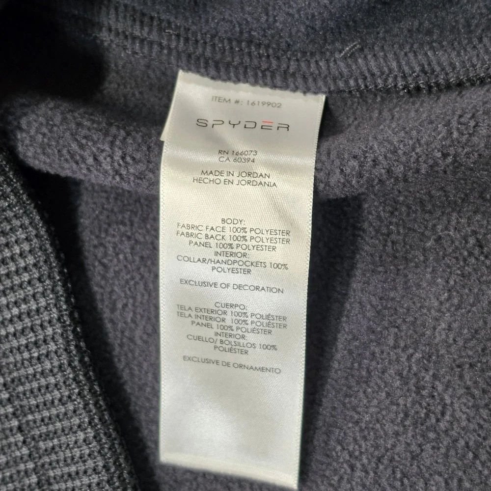 Spyder Quarter Zip Pullover Mens XL Black‎ NWT Waffle Knit Fleece 1619902
